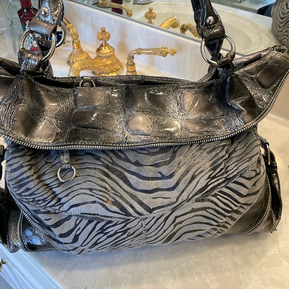 FREE with purchase of any other item at list price: Purse, black and grey strip - Picture 2 of 9